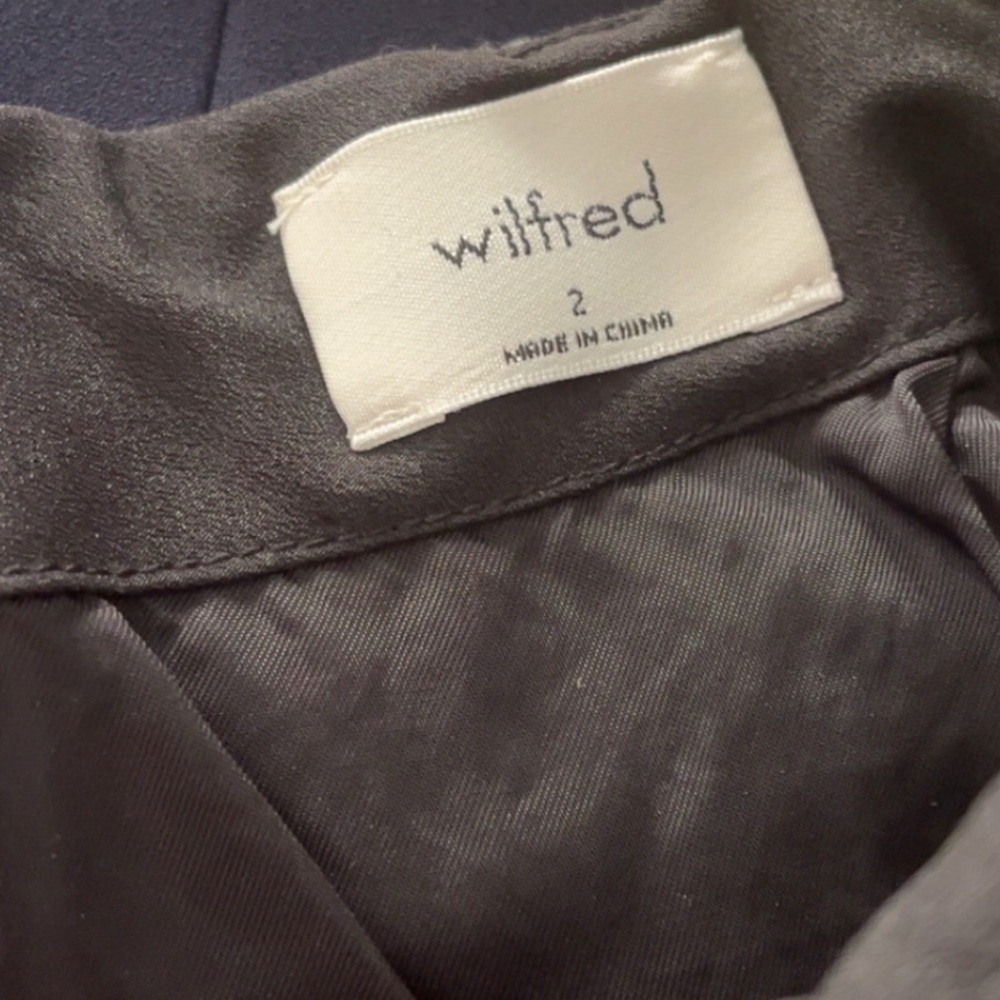 Aritizia Wilfred Wool Cashmere Gray Mini Skirt Size 2 Wrap Office Wear Chic - Picture 6 of 6